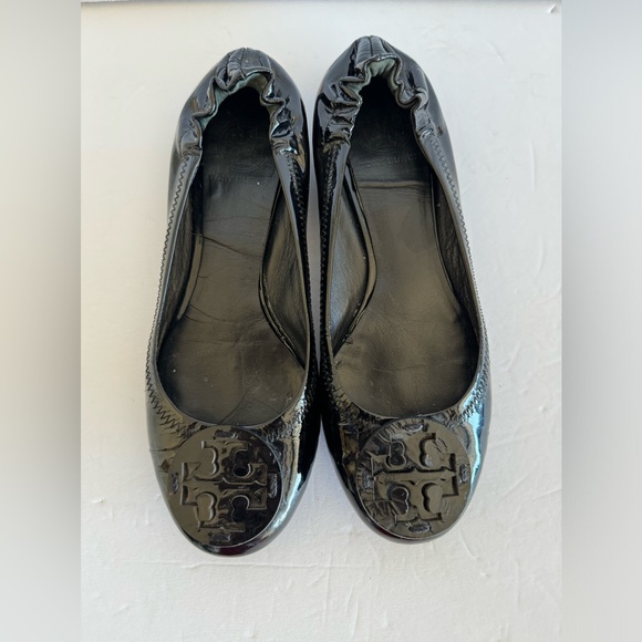 TORY BURCH Black Logo Flats - Picture 6 of 7